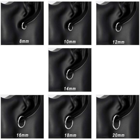 ⚡Sterling Silver Hoop Earrings for Women Men Small Classic Round Jewelry Gift - Picture 4 of 5